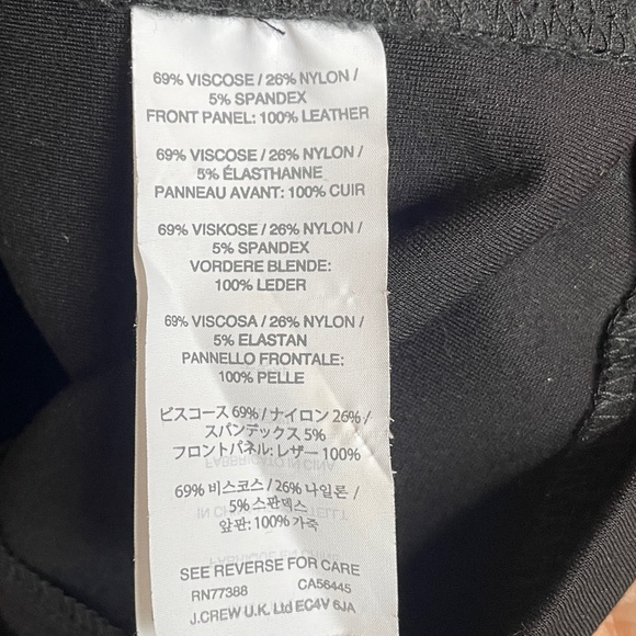 J. Crew Long Sleeved Black Dress with Black and Navy Leather Front 00 - Picture 6 of 12